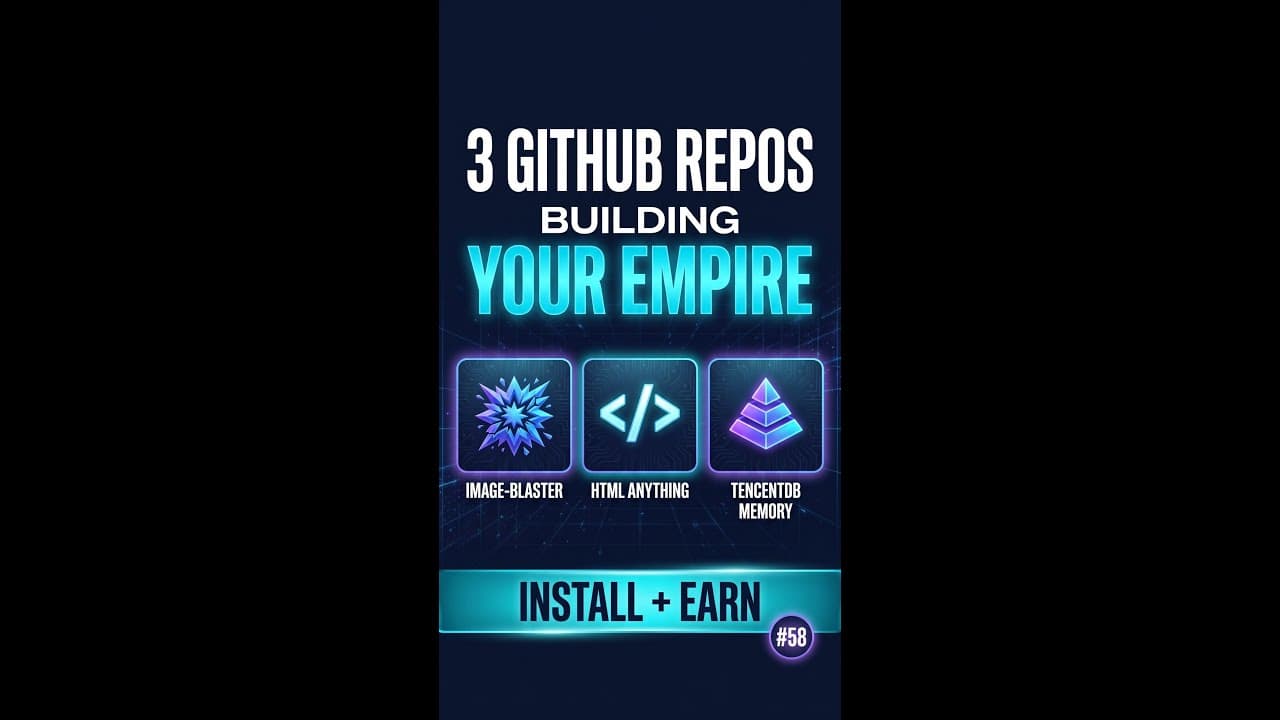 3 GitHub Repos Building Your AI Empire (Install + Earn) #Shorts