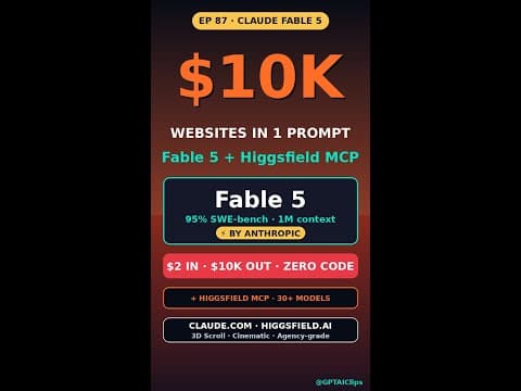 Claude Fable 5 + Higgsfield MCP: Build $10K Animated 3D Scroll Websites From One Prompt
