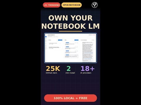 Own Your Notebook LM — Open Notebook (25K★ Trending GitHub Repo) #Shorts