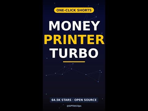 MoneyPrinterTurbo: AI Auto-Generates YouTube Shorts in One Click (64K Stars) #shorts