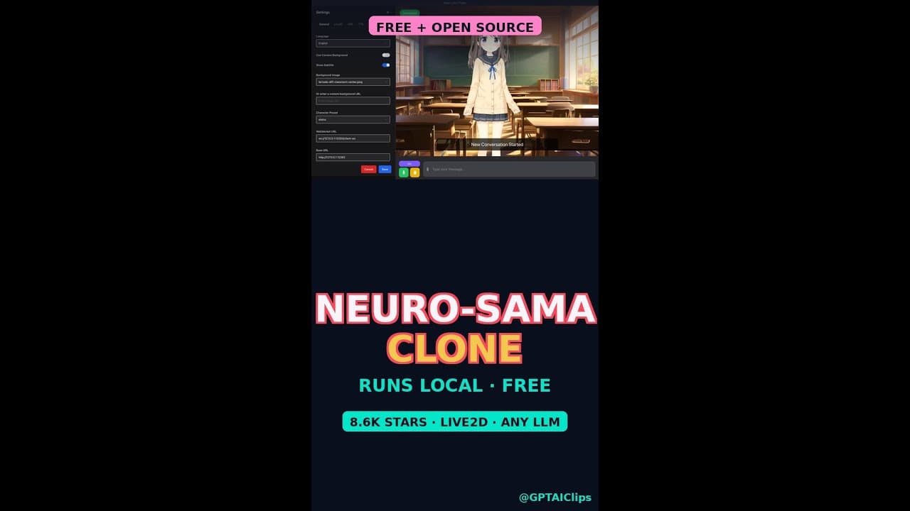 Open-LLM-VTuber: Free AI Anime Companion Runs LOCAL (8.6K Stars) #shorts