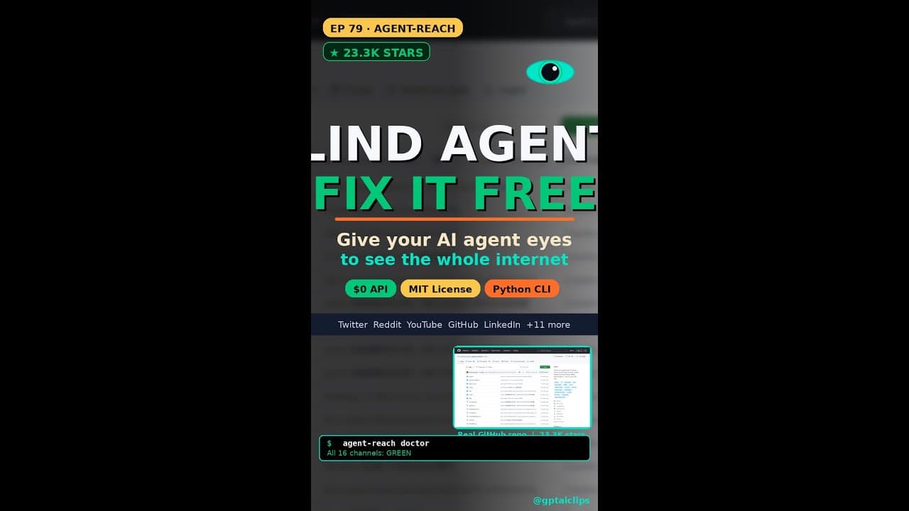 Your AI Agent Is BLIND — This 23K Star Free CLI Gives It Internet Vision (Twitter, Reddit, YT)