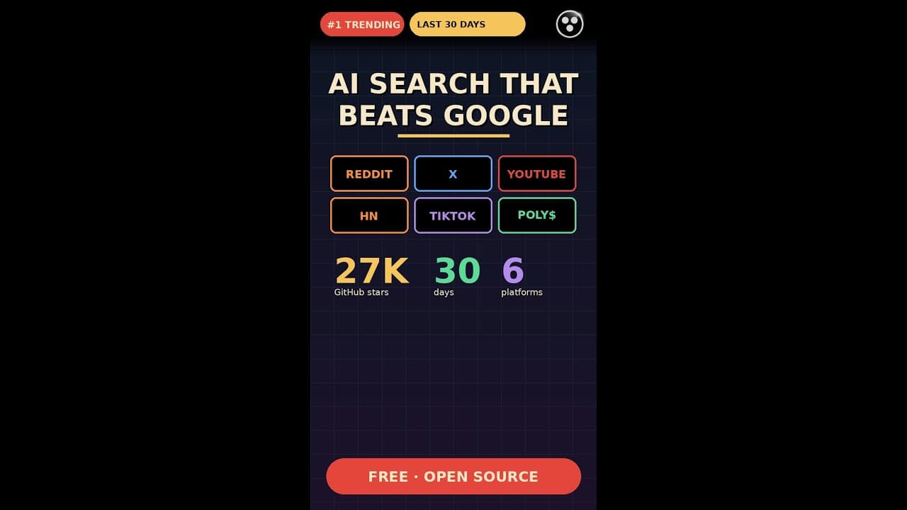 27K Stars in 30 Days — AI Search That Beats Google (last30days-skill) #Shorts