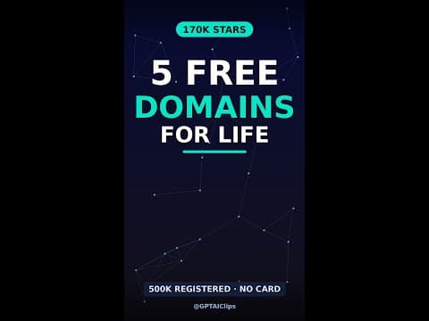 FreeDomain: 5 Free Domain TLDs for Life (170K Stars) #shorts