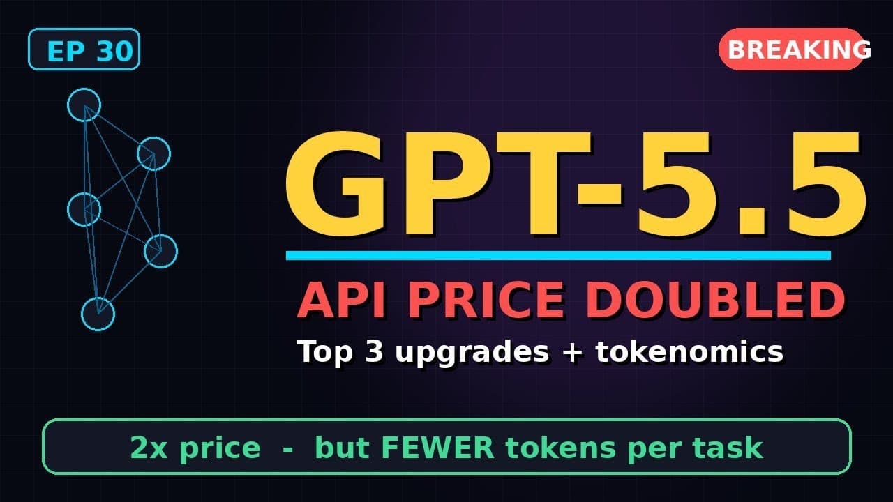 GPT-5.5 is HERE: API Price DOUBLED, Top 3 Upgrades + Tokenomics #Shorts