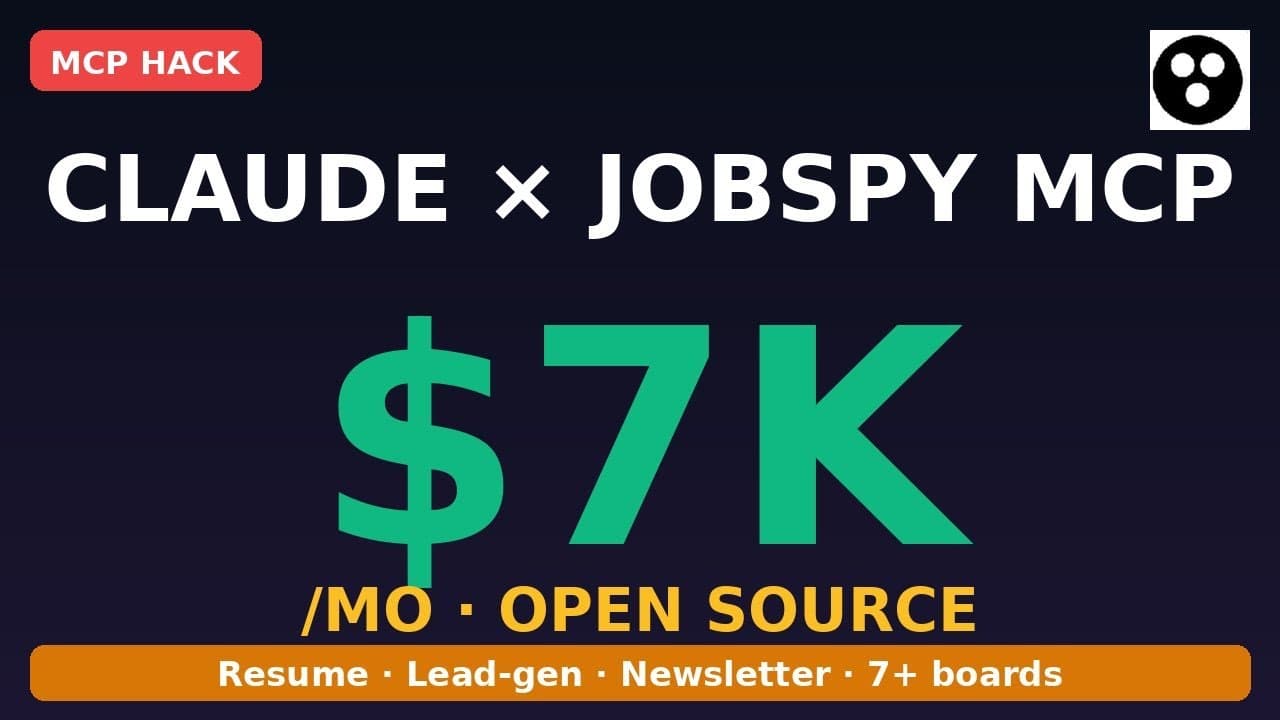 Make $7K/MO with Claude + Jobspy MCP — Open Source AI Agents #shorts