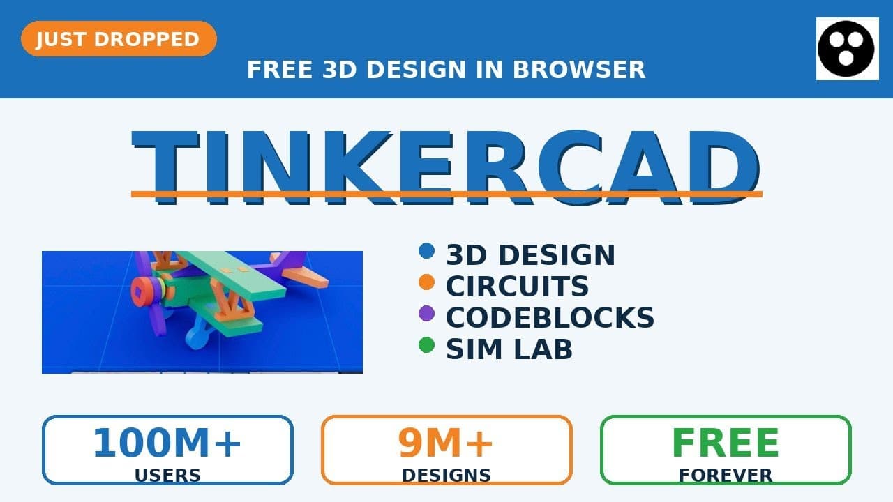 Tinkercad: Free 3D Design + Circuits + Code in Your Browser (100M users) #Shorts