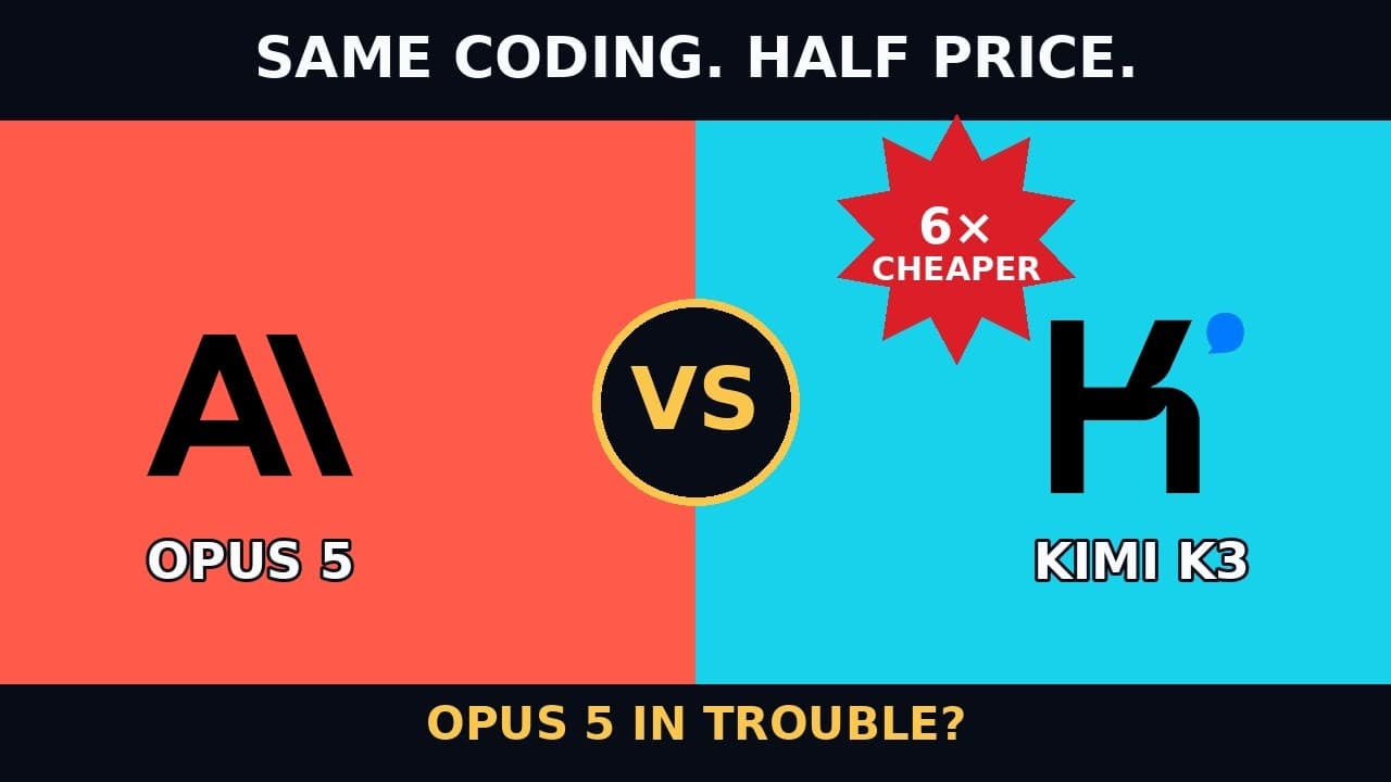 Kimi K3 Just Made Claude Opus 5 Look Overpriced. Same Coding. 6× Cheaper. #Shorts