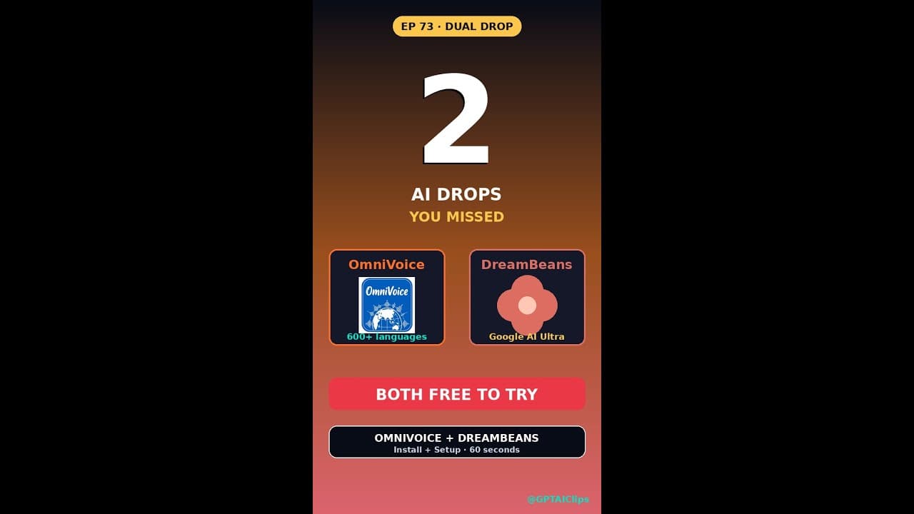 OmniVoice + DreamBeans — Free ElevenLabs Clone + Google’s AI Story Brewer #Shorts