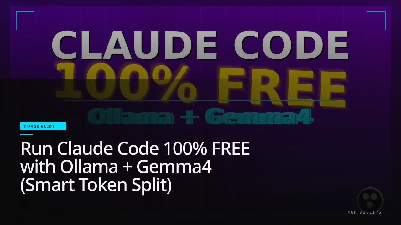 Run Claude Code 100% FREE with Ollama + Gemma4 (Smart Token Split) #shorts