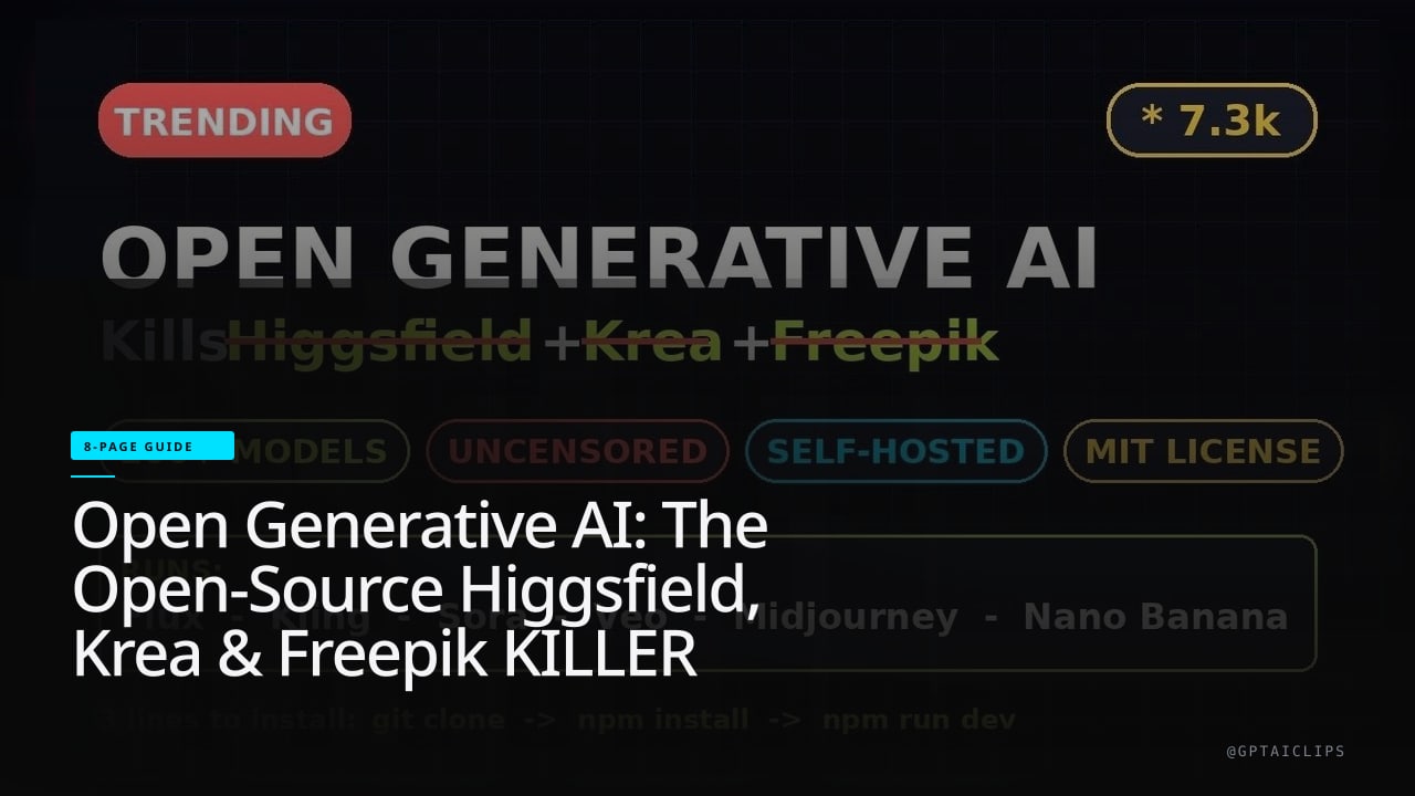 Open Generative AI: The Open-Source Higgsfield, Krea & Freepik KILLER (7.3k stars) #Shorts